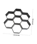Concrete Paver Mold For Pathways And Patios Easy To Use DIY Garden Path Maker Plastic Pavement Mold Landscape Decoration And Walkways Durable Cement Block Molding Tool showing hexagonal design with measurements
