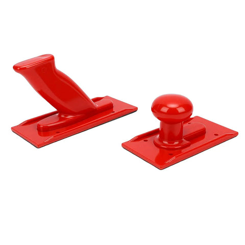 Red plastic Safety Table Saw Push Block Set 2 Pack For Woodworking Router Table Jointer Push Blocks With Rounded Handle Angled Grip