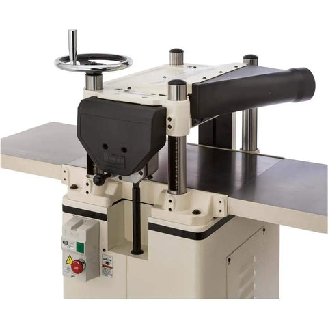 Heavy Duty 15 Inch Fixed Table Planer With A Beefy Three Horsepower Motor And Ridiculously Sharp Helical Cutterhead For Crushing Lumber And Smoothing Boards Like Butter Daily