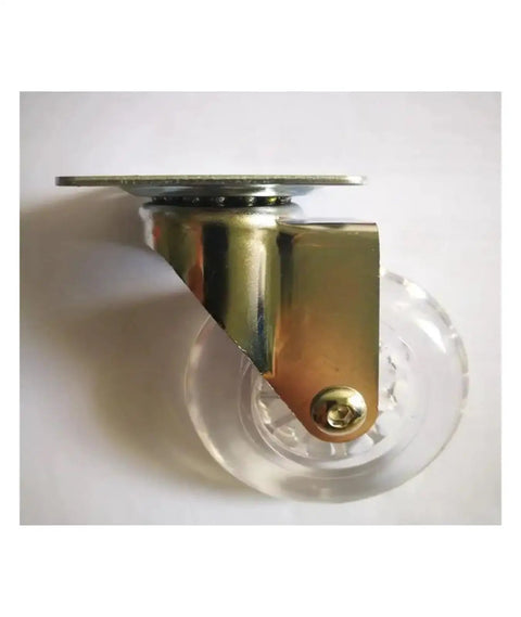 Four Pack 3 Inch PU Transparent Crystal Wheel Casters With Brakes For Cabinets And Furniture Universal Fit