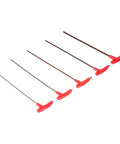 Rock Solid Five Piece T Handle Hex Key Set Made From Top Shelf S2 Alloy Steel Features Ergonomic Long Grip For Serious Mechanics And DIYers Who Need To Hit Those Tight Spots When Torque Matters Most., five red T-handle hex keys on white background