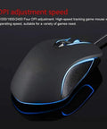 Heavy Duty Mechanical Gaming Keyboard And Mouse Combo Featuring Hella Snappy Blue Switches And Solid Double Shot Keys With Clean RGB Led Backlights For Gamer Rig, black gaming mouse with RGB lighting and DPI options.