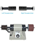 Two Set 8mm Motor Arbor Adapter Kit For Bench Grinder And Polisher with left and right threaded spindles, displayed on a grinder.