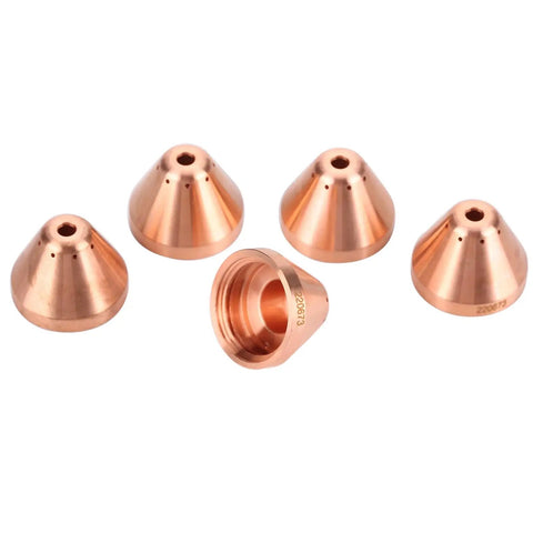 Precision Engineered Plasma Cup Caps Replace 220673 For Thermal Dynamics Cutting Torch And Consumables Set Of 5 Pieces, copper build, 25mm diameter.