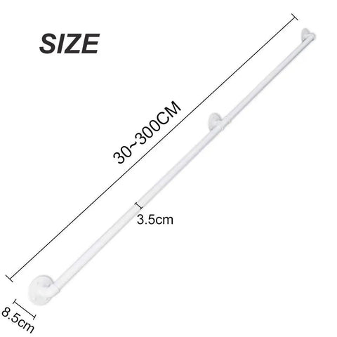 Adjustable Wrought Iron Handrail For Stairs White Galvanized Banister With Rust Resistant Finish Heavy Duty Safety Rail dimensions 30-300cm
