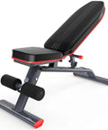 Adjustable Folding Dumbbell Bench For Home Gym With Large Non Slip Foot Pads, Stable Leather Cushioned Surface, Thick Foam Pad, Side View