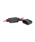 In Line 18AWG Waterproof Fuse Holder For ATC And ATO Fuses With Dual Lid Black Weatherproof Design For Auto Marine RV Power Circuits