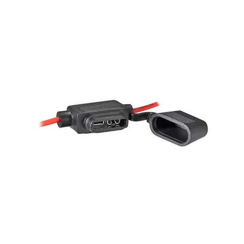 In Line 18AWG Waterproof Fuse Holder For ATC And ATO Fuses With Dual Lid Black Weatherproof Design For Auto Marine RV Power Circuits