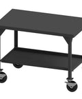 Tough As Nails Heavy Duty Mobile Workbench 60 X 36 Inches With Side Brake Casters And 5000 Pound Capacity Rock Solid For The Garage Shop Gray Finish Ships Ready To Roll, mobile workbench with black steel frame and casters.