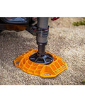Beefy Heavy Duty Jack Base For Off Road Jacks, 15,400 Lb Load Capacity, low profile HDPE construction, non-slip bottom, orange