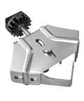 Heavy Duty 90 Degree Corner Clamp With Super Sturdy Grip For Woodworking Welding And Framing Jobs One Hand Operation stainless steel close-up view