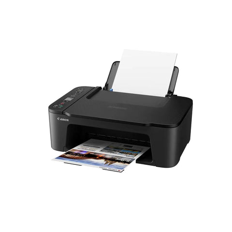 Slick Wireless All In One Home Office Printer Scanner Copier with paper printing, compact black design, and easy access features.