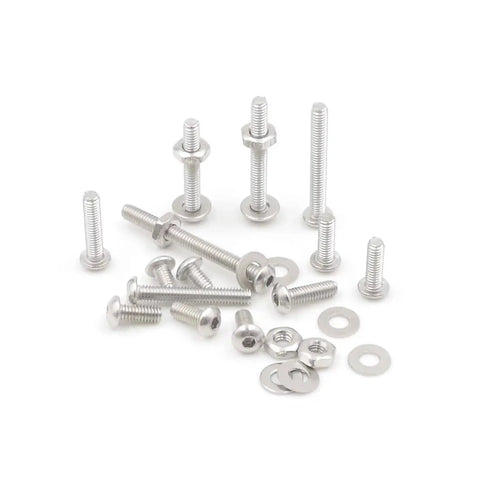 310 Pieces Metric M2.5 Stainless Steel Button Head Socket Cap Screws Hex Nuts Flat Washers Assortment Kit 304 Stainless Coarse Thread Great For DIY Projects displayed