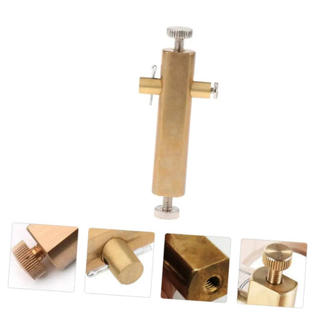 Pro Grade Violin Luthier Inlay Tool Curved Saddle Knife accessory showing brass body for precise grooving and engraving.
