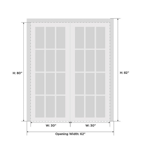 Double Swing Interior French Doors With Glass Solid Wood Build Hardware Included 60 By 80 Inches Black Modern Style
