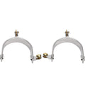 Pair of roping spurs for cowboy boots, western stainless steel horse spurs with brass gear decoration for training