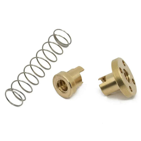Two Pack Anti Backlash Brass Nut With Spring Loaded Design For T8x2 Acme Lead Screws Eliminates Play Gap 2mm Pitch 1 Start