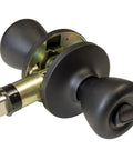 RV Privacy Locking Knob Set Matte Black For Bedroom And Bathroom Doors Durable Brass Construction With 2 3 8 Inch Backset