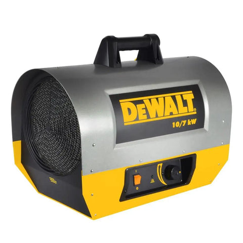 Heavy Duty 10 Kilowatt Forced Air Electric Construction Heater with a sleek design, suitable for indoor workspaces during winter.