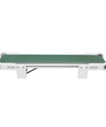 Mini Electric Conveyor Belt With Adjustable Speed 0-116 RPM PVC Belt Compact Automation Tool For Food Electronics And Pharma Moves Up To 11 Lbs Smooth Like Butter, side view