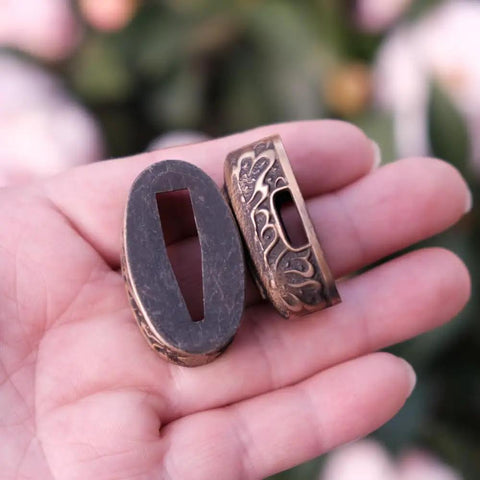 Dope Antique Copper Samurai Tsuba Fuchi Kashira Menuki Set With Dragon Phoenix Buddha Demon Floral Motif For Universal Katana