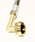 No Lead Brass Dishwasher Swivel Connector Elbow Fitting For Three-Eighths Inch Compression To Three-Quarters Inch Female Hose Thread Burst-Proof Durable Heavy-Duty Adapter For Quick Leak-Free Kitchen Plumbing Connection, brass elbow close-up