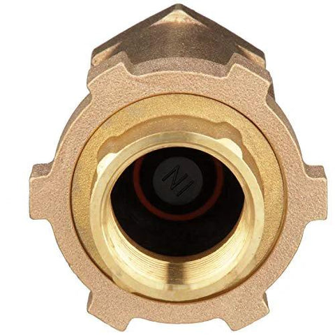 Brass dual check valve, 1-1/4 in x 1-1/4 in, front view