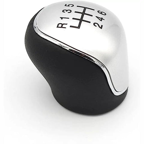 Upgraded Manual Gear Shift Knob For Ford Transit Tourneo Custom 2012-2021 Silver 6-Speed Transmission Shifter Pen Handle Lever With Non-Slip Grip And Smoother Drive Feel, silver and black 6-speed knob