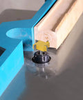Four Piece One Quarter Inch Shank Router Bit Set For Spoilboard Surfacing And Rabbet Slot Grooving With Four Wing Cutters installed on router