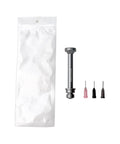 Heavy Duty Aluminum Alloy Syringe Plunger Dispenser for Flux and Solder Paste with ergonomic grip and precision tips displayed.