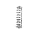 Side view of compression spring, 304 stainless steel, 3mm OD, 0.4mm wire, 10mm free length, silver