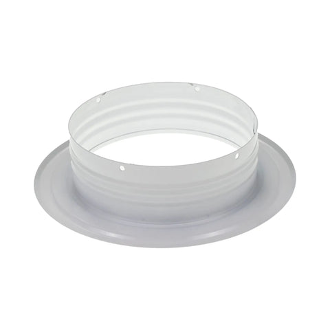 5 Inch Air Vent Duct Connector Flange For HVAC Ducting, Straight Metal Duct Pipe Plate showing front view with pre bored holes.