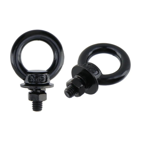 12 Pack M5 Stainless Steel Eye Bolts With Nuts And Washers For DIY Projects And Outdoor Lifts Heavy Duty Black Finish 12 MM Thread