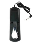 Universal Sustain Pedal for Keyboard With Polarity Switch Red Piano Pedal for MIDI Controllers, black exterior with cable and plug