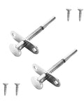 Two Piece Stainless Steel Spring Plunger Latch Lock Set 6.5 By 80 Mm showing spring-loaded bolts and screws for secure cabinet installation.