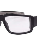 Clear Safety Glasses For Men And Women With Matte Black Frame And Clear Lens ANSI Z87 Plus Compliant Non Slip Gray Foam Padding