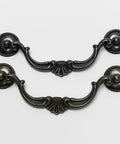 Vintage Drop Bail Cabinet Pulls 5.5 Inch 140mm Dresser Drawer Handles in Antique Bronze and Dark Antique Black Finishes