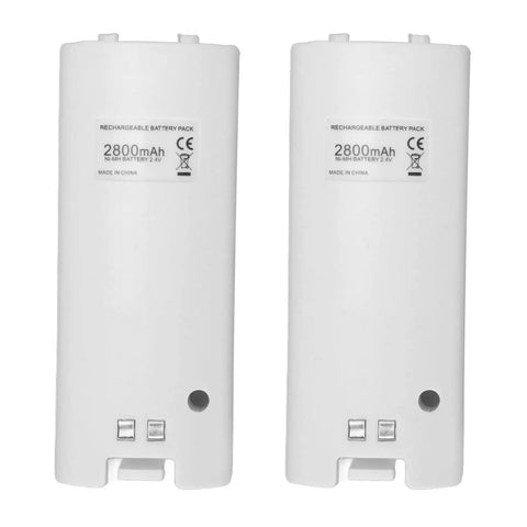 Two 2800mAh rechargeable battery packs for Dual Controller Charging Dock With ABS Material Portable Battery Charger For Remote Controllers White Finish 5 Foot Power Cord Space Saving Recharge Station For Game Pads And Wireless Controllers