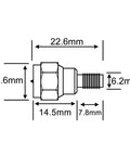 Technical diagram of the F Type Male To SMA Female Coax Connectors Pack Of 2 For Scanners SDR Handheld Antennas And FM Digital Radios