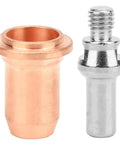 Pro Plasma Torch Consumables Kit featuring red copper electrode and chrome-plated tip nozzle for precise cutting.