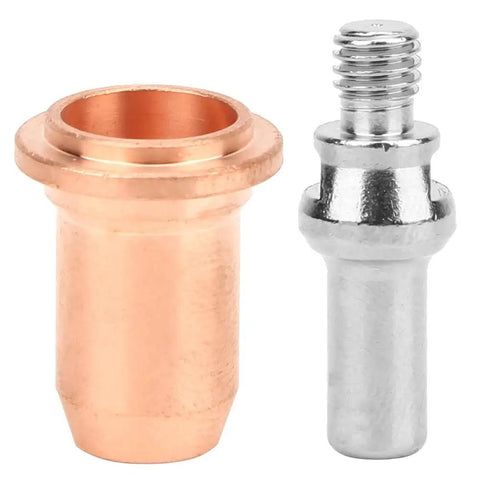 Pro Plasma Torch Consumables Kit featuring red copper electrode and chrome-plated tip nozzle for precise cutting.
