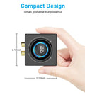 Hand holding compact Bluetooth 5.3 Receiver And RCA Audio Adapter For Old School Stereo Stream HiFi Music