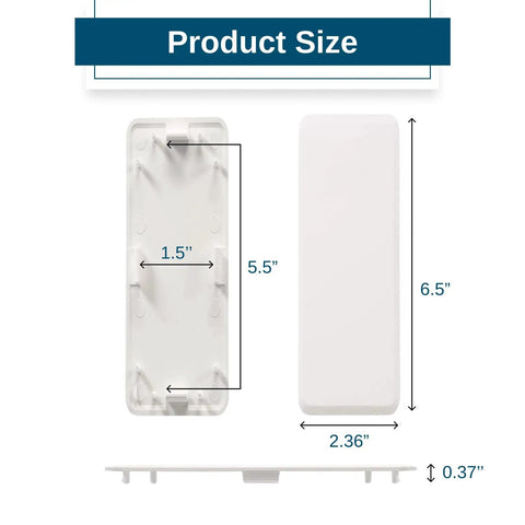 White Vinyl Fence Post Hole Cover Pack Of 2 For 1.5x5.5 Inch Posts dimensions with measurements shown