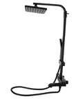 SASKATE Shower System with Thermostatic Mixer, High Pressure Rain Shower in sleek black design with overhead rain shower head.