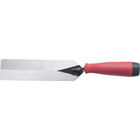 Margin Trowel For Masonry And Tiling Projects 8 Inch By 2 Inch Forged Carbon Steel Blade Red Soft Grip Handle Built To Last Durable Masonry Tool