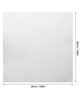 One sheet from 6 Pack Aluminum Sheet Set For DIY Crafts And Model Making Thin Flat Metal Panel Flexible For Engraving Stamping And Bending In The Workshop For Your Maker Projects 7.87 By 7.87 Inches showing dimensions.