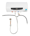 No Hassle 13 Gallon Electric Water Heater 1500 Watt 110 Volt Reliable Storage Tank with connections and digital display.