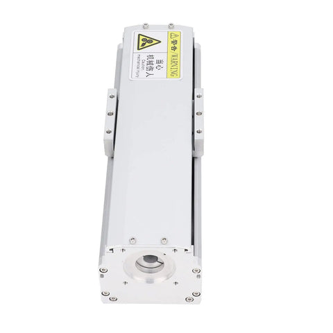 Beefy CNC Linear Motion Rail Guide Electric Linear Stage Actuator With 100mm Stroke Dust Cover on a silver aluminum body.