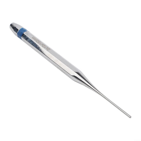 Hefty Alloy Steel Roll Pin Punch Tool Kit With Chisel Cone Precision Tips For Drilling And Scribing In Factory Workshops, Heavy Duty 2 To 8mm Set That Gets The Job Done Right. Alloy steel roll pin punch, 2mm, cone tip, angled view