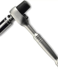 Half Inch Drive Scaffold Ratchet Wrench With 9.5 Inch Length, 36 Tooth Hammer Tip Head, Includes Seven Eighths Inch Six Point Deep Socket